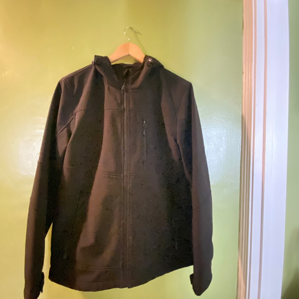 Mens Guess Shell Rain Jacket Black Size M